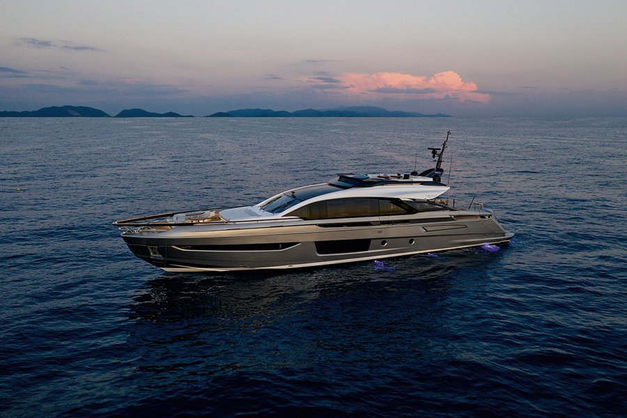 The Azimut Grande S10 garage holds two tenders and two jet skis at once.