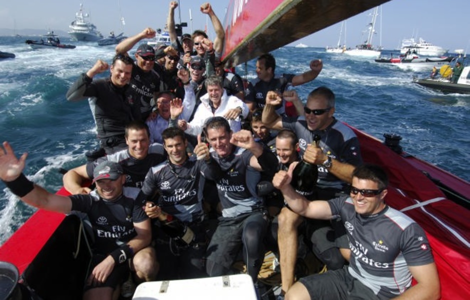 Ив Карсель на борту яхты Team New Zealand, 2007 год