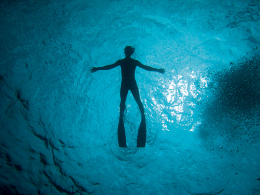 All you have to do in static apnea is hold your breath while lying in water.