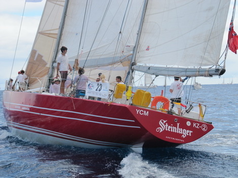 Steinlager with Russian crew on board, third place in the racing division.