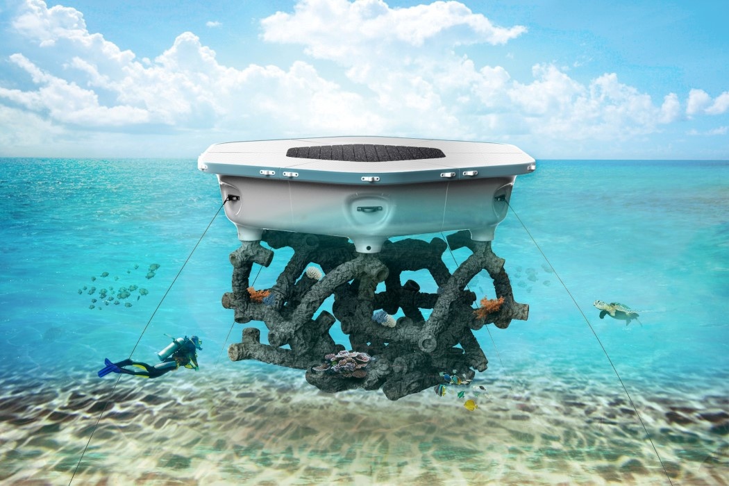 Chinese designers offered an original way to preserve the biodiversity of the world's oceans, which is rapidly declining due to rising water temperatures. They invented modular floating islands made of recycled waste, the underwater part of which is an artificial coral reef. 